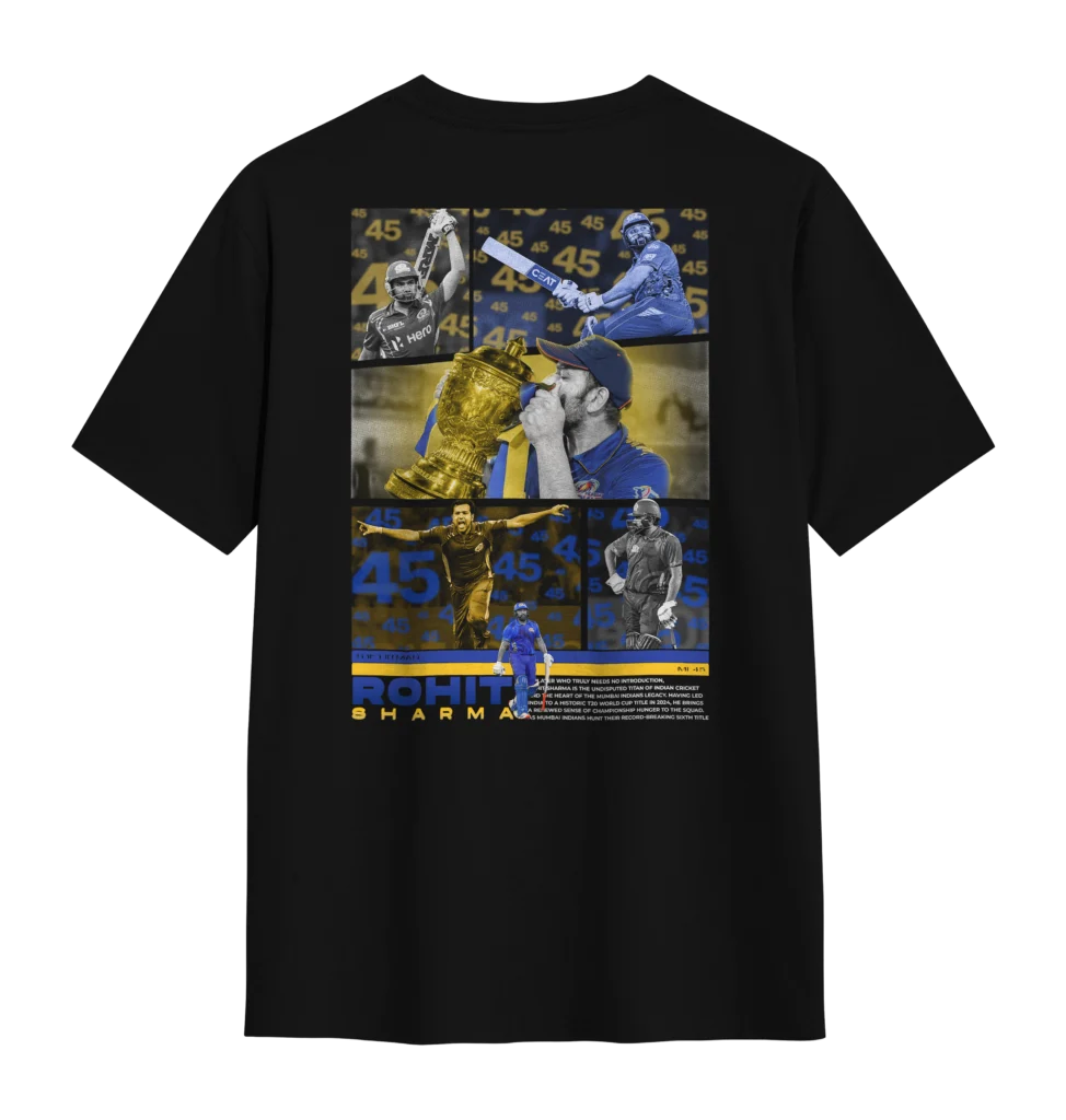 "ROHIT SHARMA" T-SHIRT BLACK