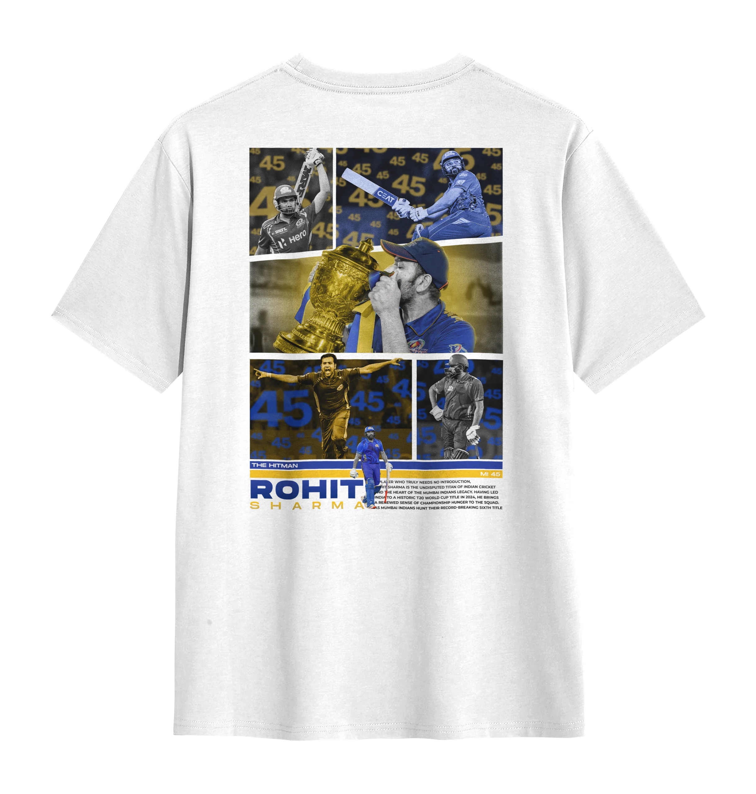 "ROHIT SHARMA" T-SHIRT WHITE